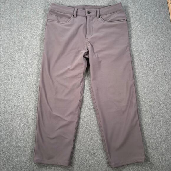 Lululemon ABC Relaxed Fit Crop Pant Men's 34 Cord Textured Lunar Rock M5AHUS - Picture 1 of 8